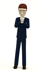 cartoon businessman - praying