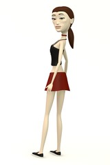 female character in casual clothes - sexy