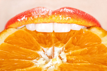 Beautiful and tasty orange lips