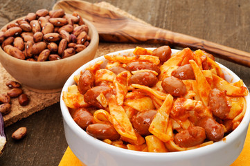 Pasta e fagioli - italian pasta with beans