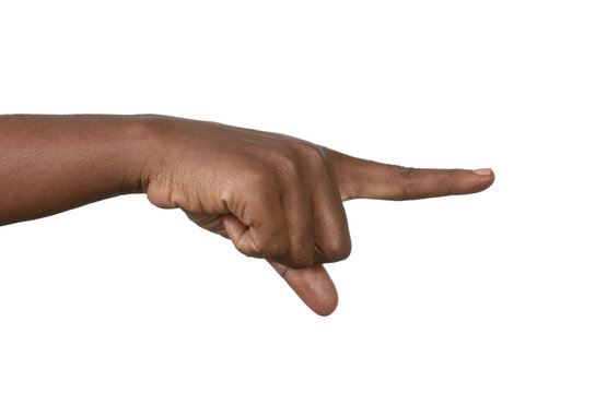 Weibliche Hand h&auml;lt Zeigefinger hoch