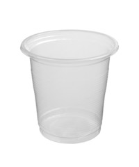 Plastic cup isolated on white background