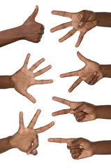 Hände zeigen Nummern