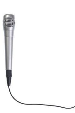 Silver music microphone