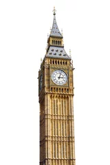 Deurstickers Big Ben geïsoleerd op witte achtergrond © Anthony Brown