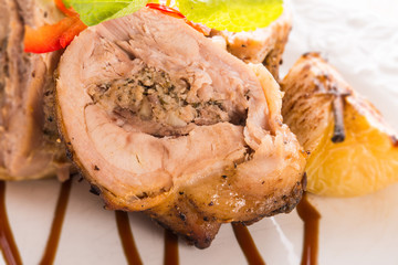 Turkey's beef olive with ham-sweet chestnut filling