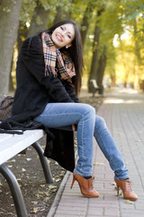 Happy young brunette
