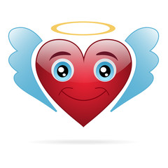 Heart with wings. Vector illustration.