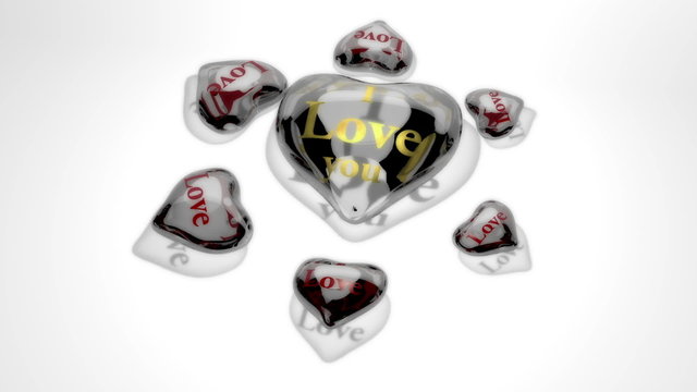 I love you - Herze aus Glas