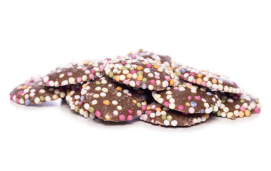 milk chocolate buttons with sprinkles cutout