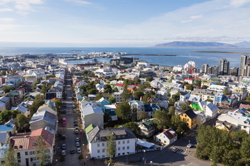 aereal overview of Reykjavik roofs - obrazy, fototapety, plakaty