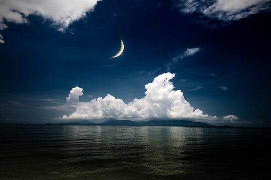 sea and moon