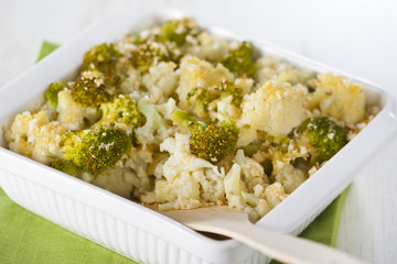 Broccoli and cauliflower gratin