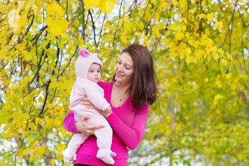 Mother and baby daughter