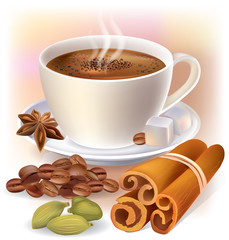 Aromatic coffee with spices