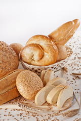 Variety of baked bread