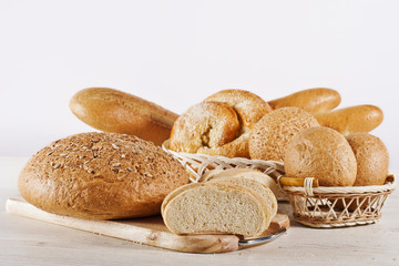 Variety of baked bread