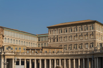 Fototapeta na wymiar Budynki w Watykanie, Stolica Apostolska w ciągu Rzymie. Część S