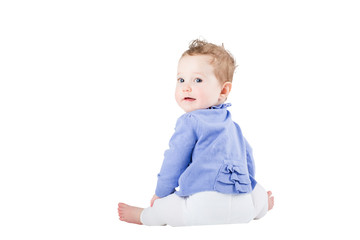Sweet baby girl isolated on white