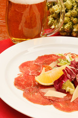 Meat Carpaccio with Parmesan Cheese