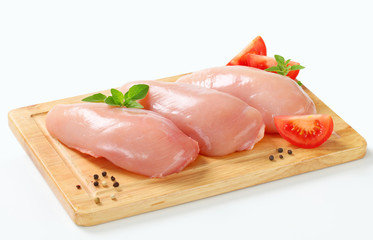 Raw chicken breast fillets