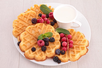 waffles and berries fruits