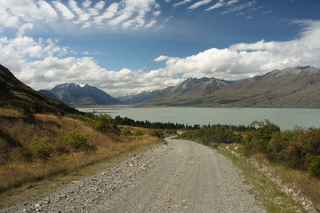 track to lake Ohau in Soutern Alps