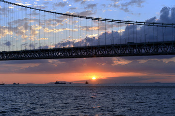 明石海峡大橋夕景−１