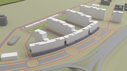 Fototapeta premium Residential complex (3d rendering)