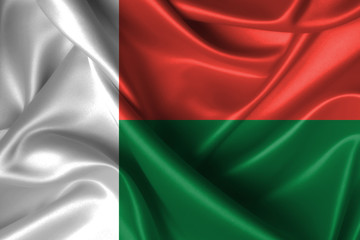 Wavy Flag of Madagascar