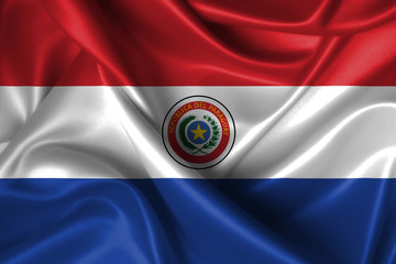 Obraz premium Wavy Flag of Paraguay