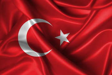 Wavy Flag of Turkey - obrazy, fototapety, plakaty