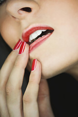 Naklejka premium Lips and Nails