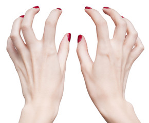 hands with red manicure