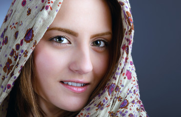 portrait of a young woman with beautiful eyes