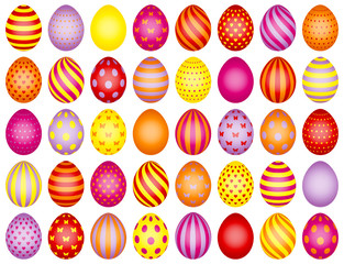 40 Colored Easter Eggs Pattern Purple