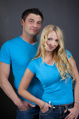 Fototapeta premium Studio Portrait Of Young Couple