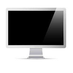 Vector computer monitor with black screen