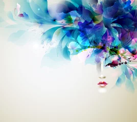 Photo sur Plexiglas Femme fleurs Belles femmes abstraites avec des éléments de conception abstraite