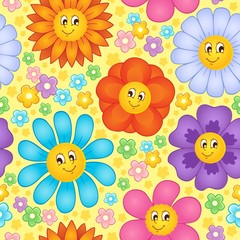 Seamless background flower topic 1