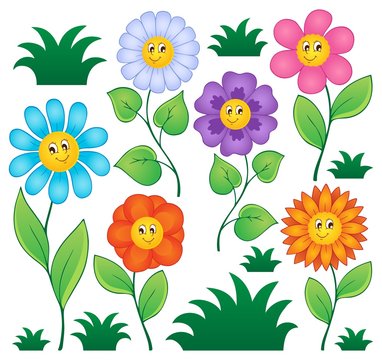Cartoon flowers collection 1