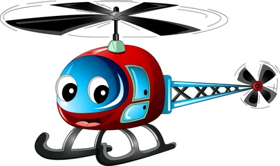 Deurstickers schattige helikopter cartoon © sunlight789