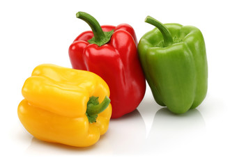 Yellow, red and green bell pepper group