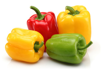 Yellow, red and green bell pepper group