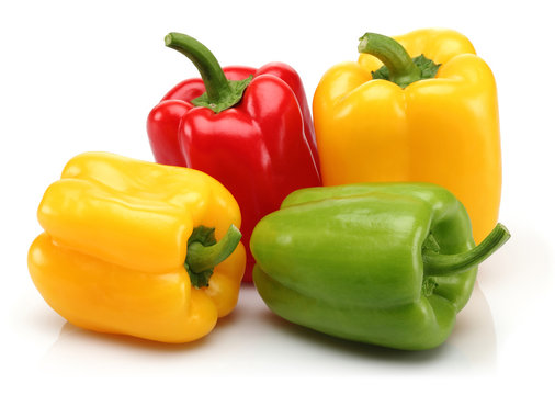 Yellow, red and green bell pepper group