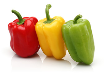 Red, yellow and green bell pepper group