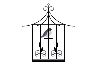 Papier Peint photo Lavable Oiseaux en cages Cage oiseau -
