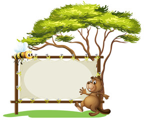 A beaver beside an empty ad space © GraphicsRF