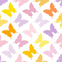 Seamless Pattern Butterflies Stripes/Dots/Check Purple © Jan Engel
