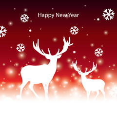 abstract vector Christmas banner with reindeer